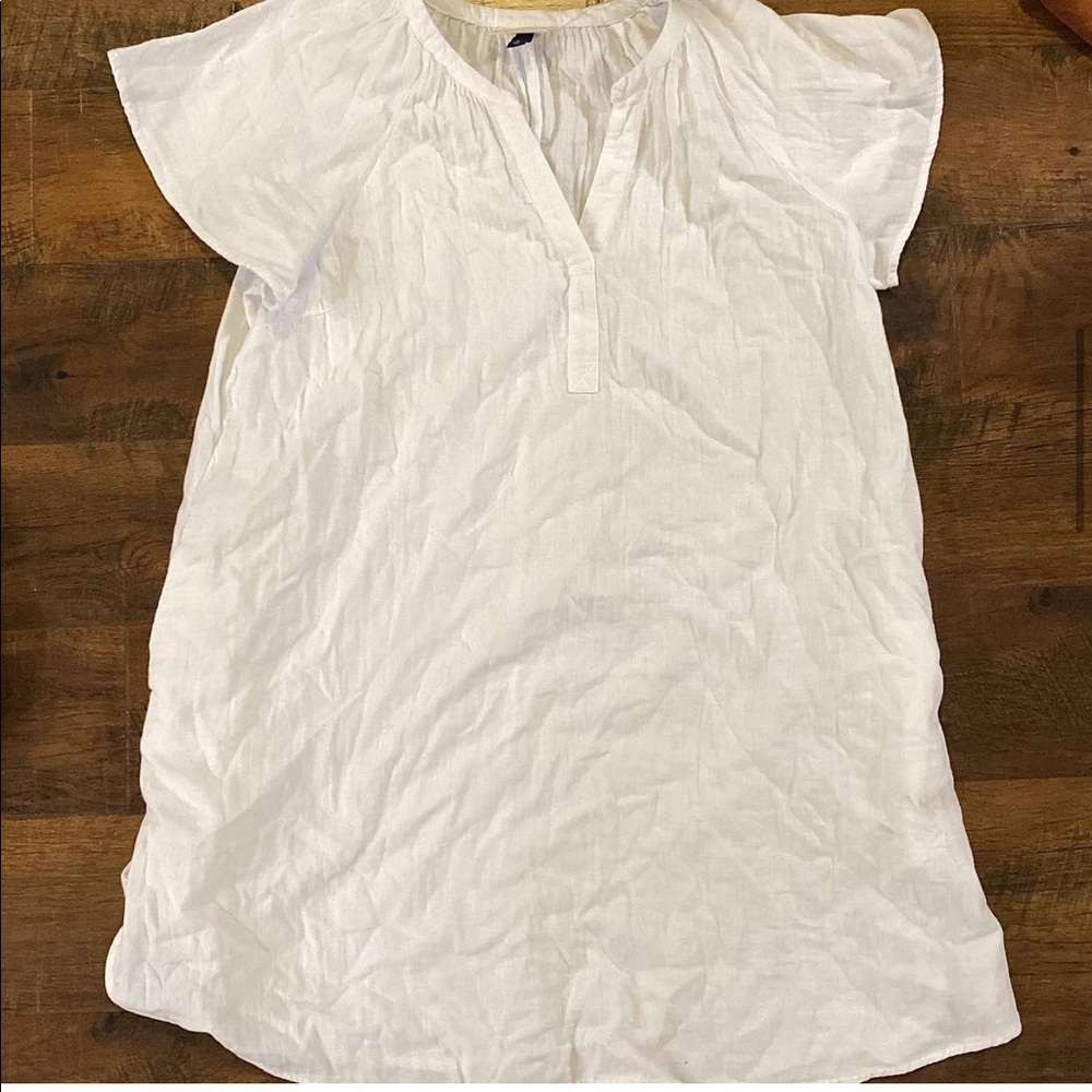 White linen target dress